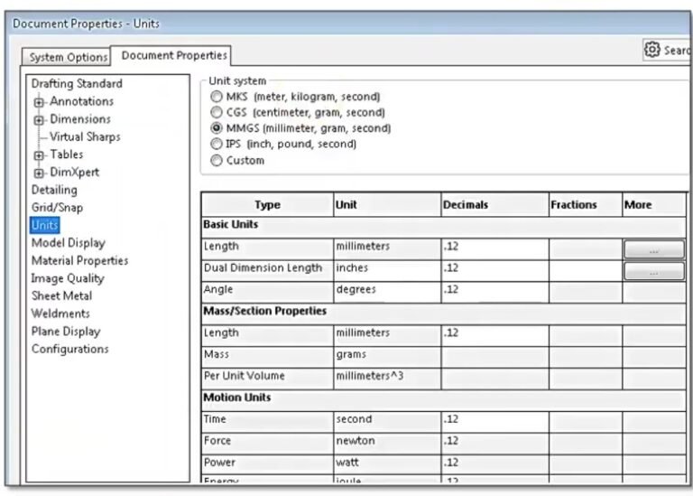 How to open document properties in solidworks » MechBasic.com