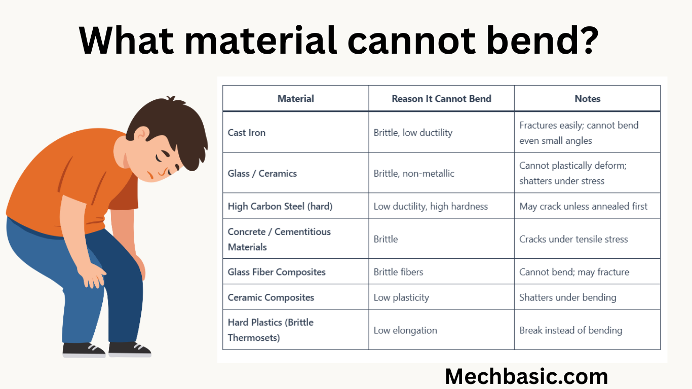 What material cannot bend?