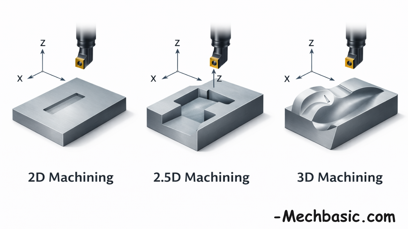 2D Vs 2.5D Vs 3D Machining-Everything you need to know