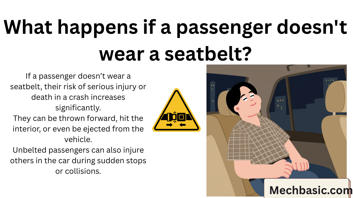What happens if a passenger doesn’t wear a seatbelt?