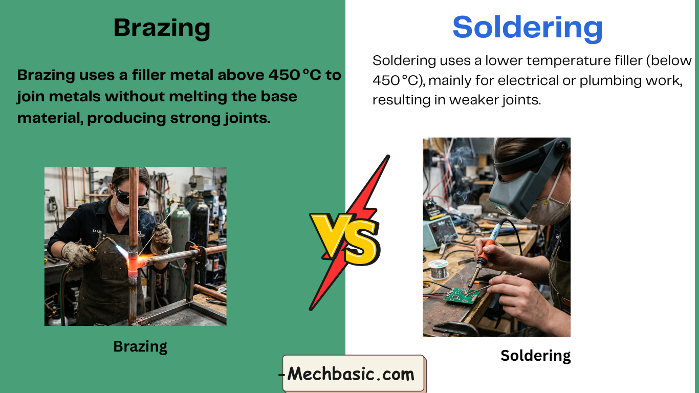 What is the difference between brazing and soldering?