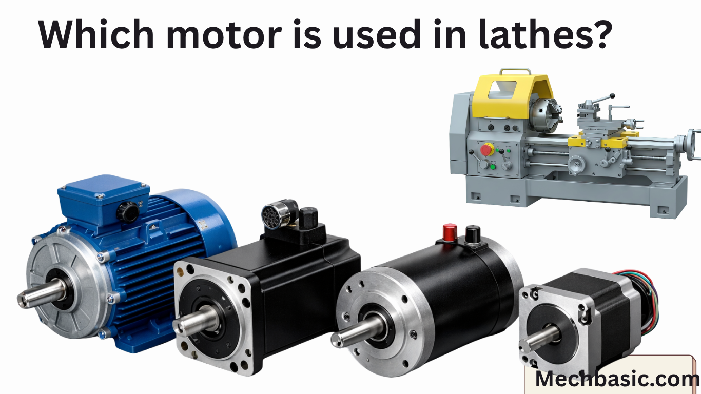 Which motor is used in lathes?