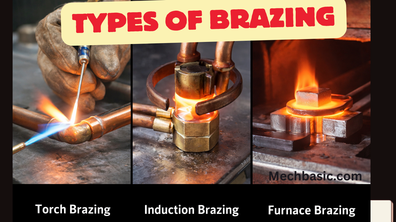 What are three types of brazing?