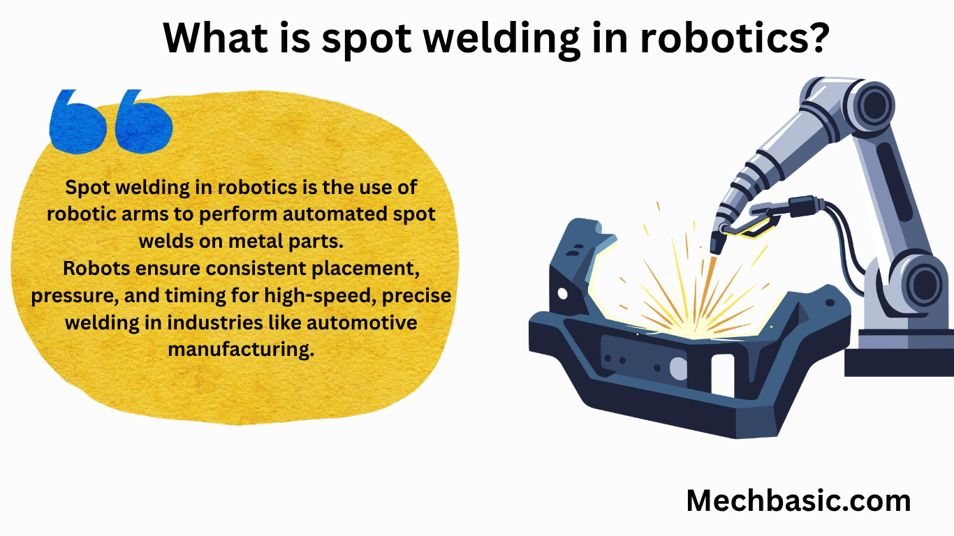 What is spot welding in robotics?