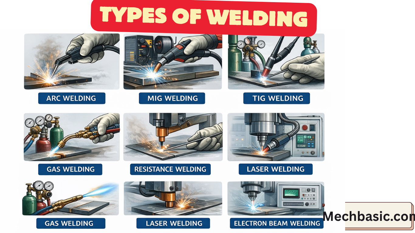 What are the 7 basic types of welding?