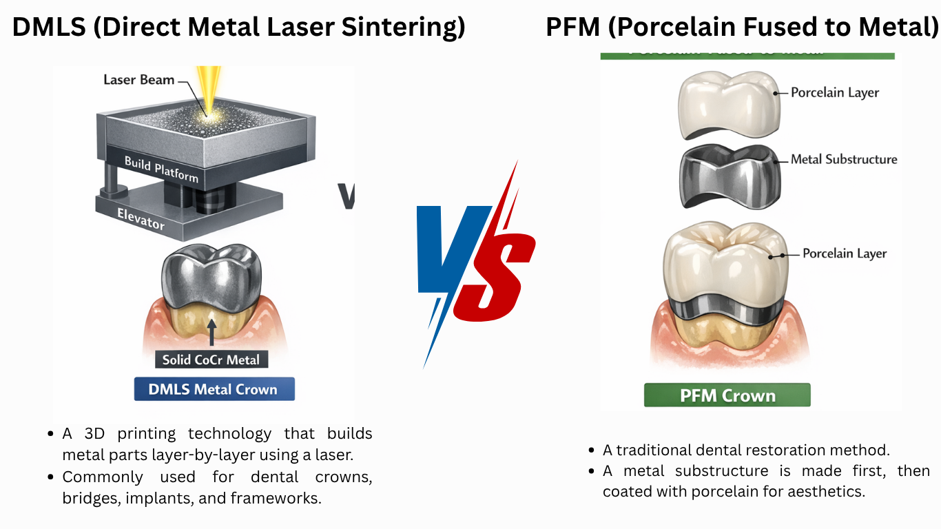 Which is better DMLS or PFM?