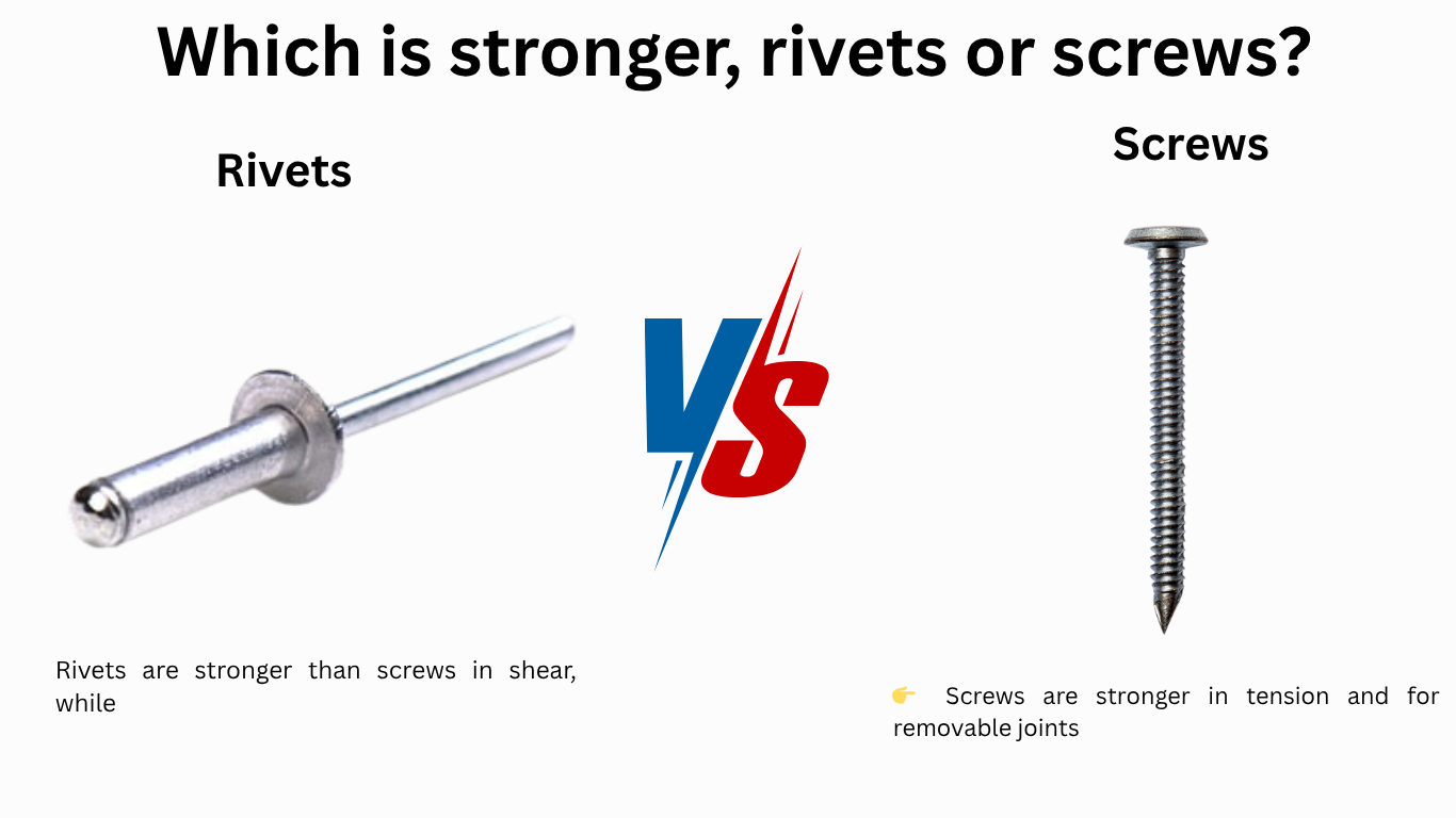 Which is stronger, rivets or screws?
