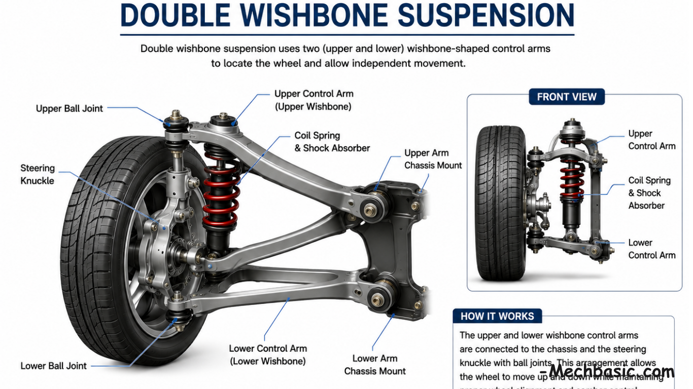 “Suspension Systems: McPherson Strut and Double Wishbone.”