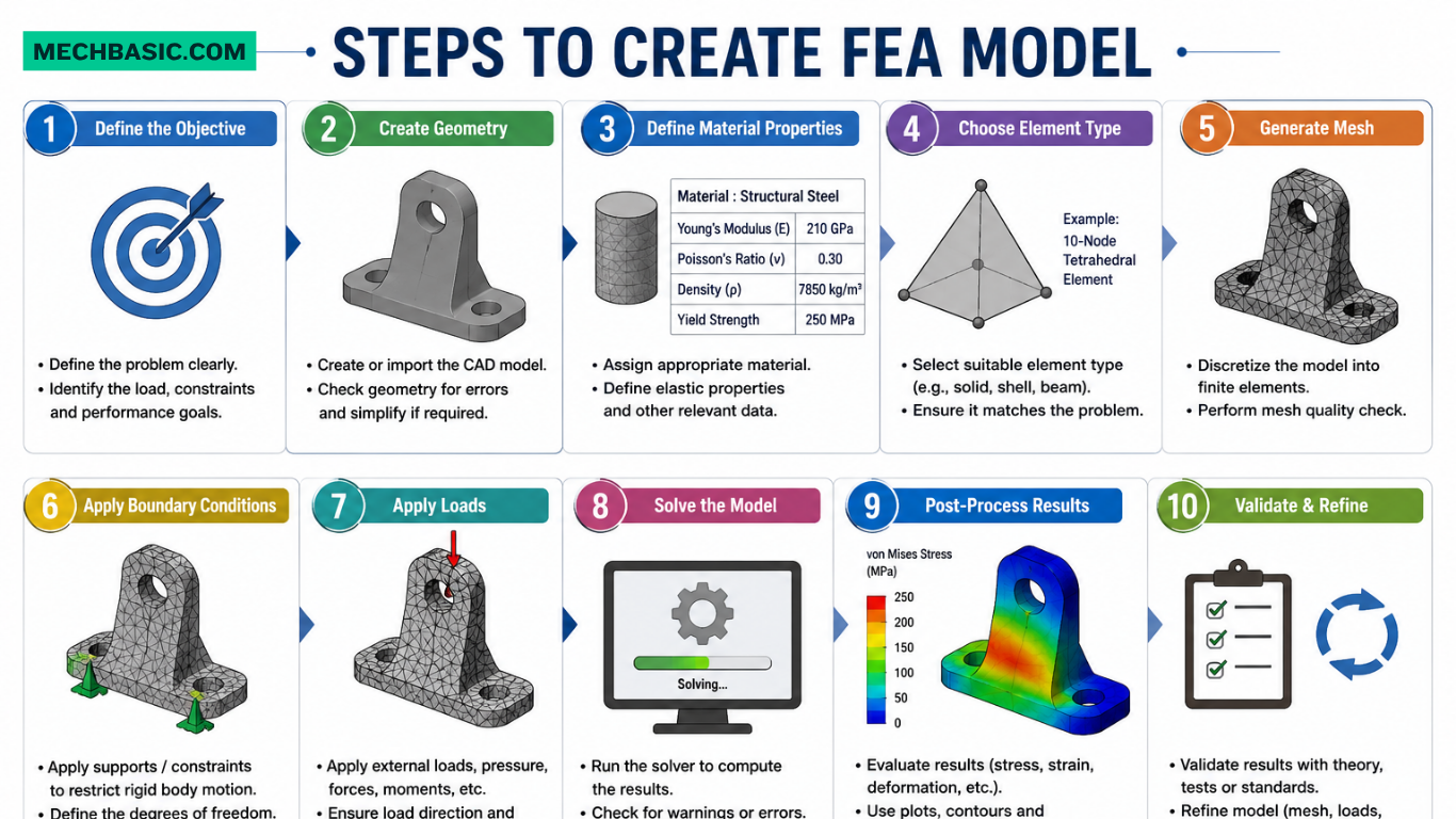 How to create FEA model-Step by step approach