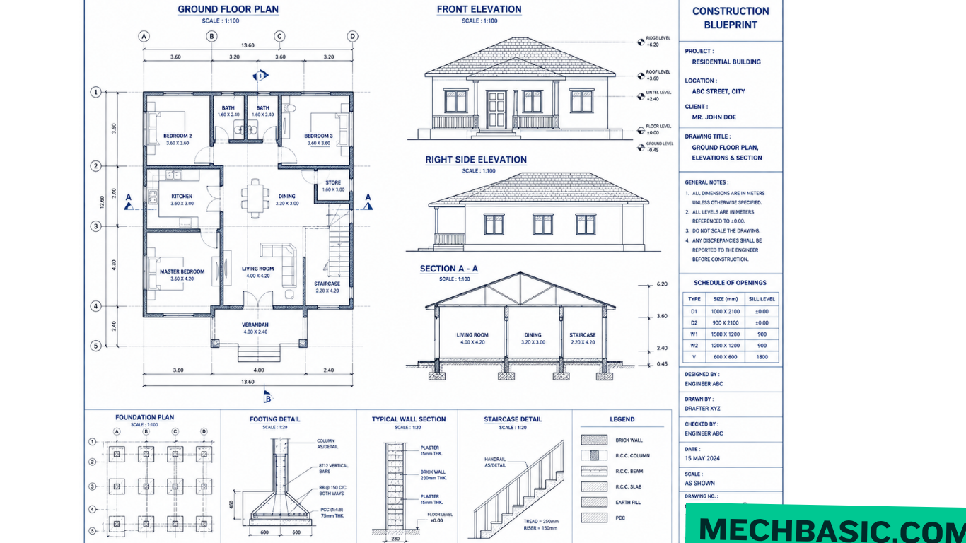 How to read construction blueprints(Step by step)
