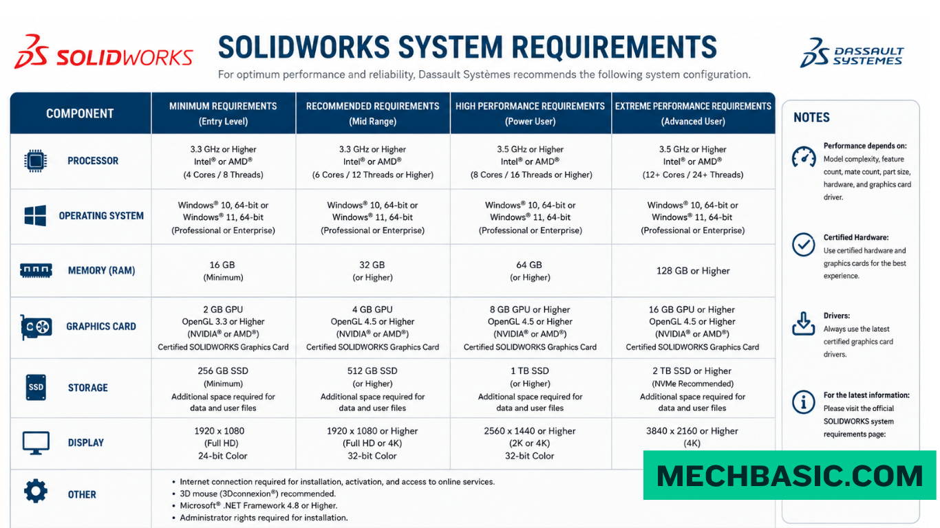 Solidworks system requirements-Everything you need to know