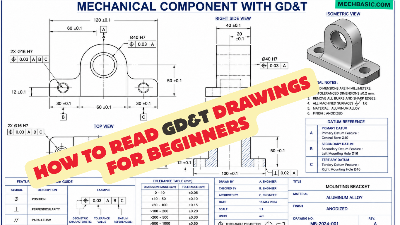 How to read GD&T drawing for Beginners